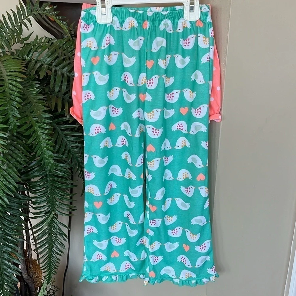 Brand New Carter’s 3-Piece Lovebirds Hearts Pajama Set White Top Pants & Shorts